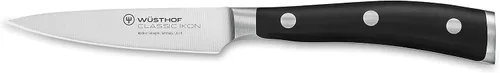 Vista 5 de WÜSTHOF Cuchillo de chef clásico IKON de 8 pulgadas y cuchillo de pelar clásico IKON de 3.5 pulgadas