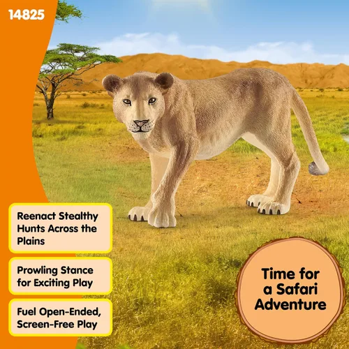 Vista 5 de Schleich Wild Life - Figura realista de leona, juguete auténtico y altamente detallado, duradero para la educación y juego divertido para niños