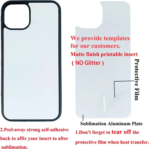 Vista 3 de JUSTRY 10 fundas de teléfono de sublimación negras a granel compatibles con Apple iPhone 13, 6.1 pulgadas (2021), fácil de sublimar bricolaje, 2