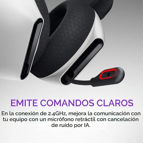 Vista 6 de Alienware AW720H Auriculares inalámbricos para juegos de modo dual - Sonido espacial Dolby Atmos, inalámbrico 2.4 GHz, cable de conector de 0.138