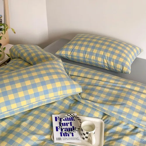 Vista 384 de mixinni Juego de funda de edredón vintage a rayas, tamaño twin, juego de ropa de cama de 3 piezas, 100% algodón lavado, suave y transpirable, funda
