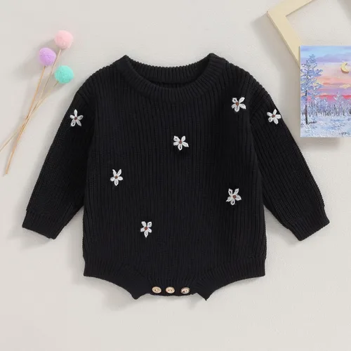 Vista 2 de Douhoow Suéter de punto para bebé, sudadera de punto para bebé, niña, niño, sudadera para otoño e invierno