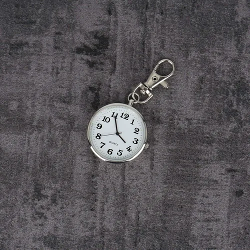 Vista 3 de Minimalist Ultra Thin Open Face Quartz Pocket Watch with Key Buckle Unisex Portable Unisex Pocket Watch