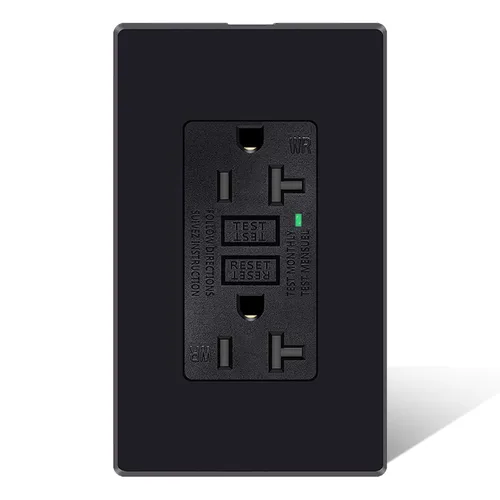 Vista 46 de Greencycle Toma GFCI de 15 amperios con puertos USB C y USB A, 1 unidad de toma eléctrica GFCI de prueba automática con USB, con indicador LED