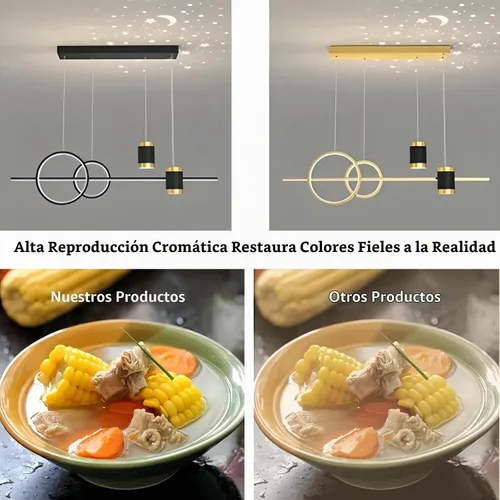 Vista 6 de Lámparas colgantes LED modernas para isla de cocina, lámpara lineal LED regulable con control remoto, lámpara de iluminación de isla negra de 39