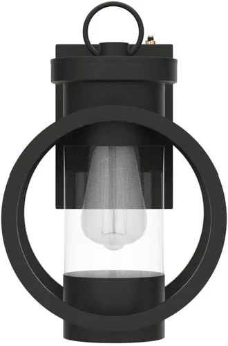 Vista 3 de Lámpara de pared industrial con sensor de atardecer a amanecer, moderna lámpara de pared exterior impermeable, lámpara de pared exterior negra mate