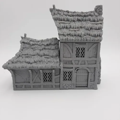 Vista 9 de Small House - HERO Creations - 1:28 - RPG - Dungeons and Dragons - DND - Pathfinder - El Señor de los Anillos - Figura miniatura (gris/sin pintar)