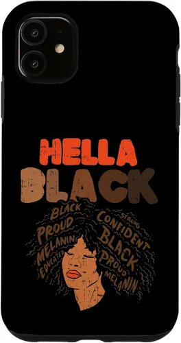 Vista 5 de Funda de regalo para iPhone 14 Hella Black Melanin Afro Woman African Pride BLM