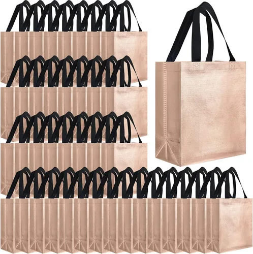 Vista 19 de Eccliy - 80 bolsas de regalo reutilizables, tamaño mediano, color negro