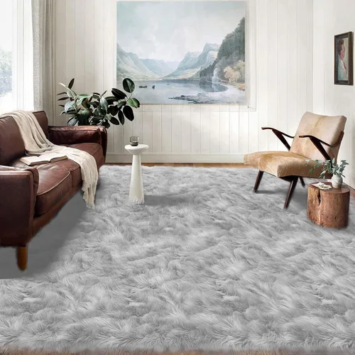 Vista 126 de Latepis - Alfombra rectangular de piel sintética tipo lana de oveja suave y esponjosa de estilo bohemio para sala de estar, dormitorio y residencias