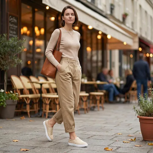 Vista 3 de STQ Zapatos sin cordones para mujer, zapatillas acolchadas de moda Blanco beige