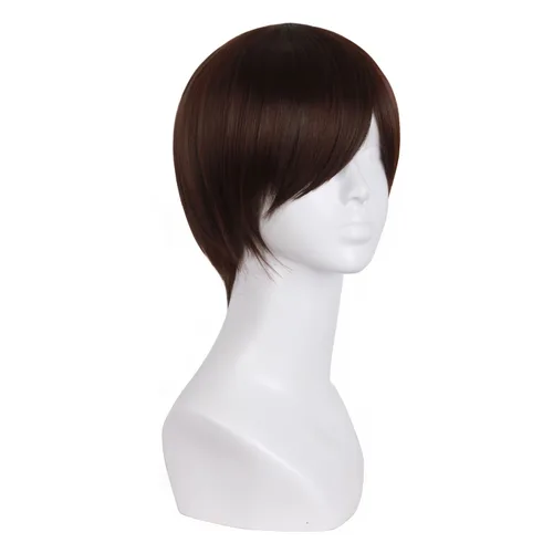 Vista 2 de Peluca lacia y corta MapofBeauty, Café Oscuro