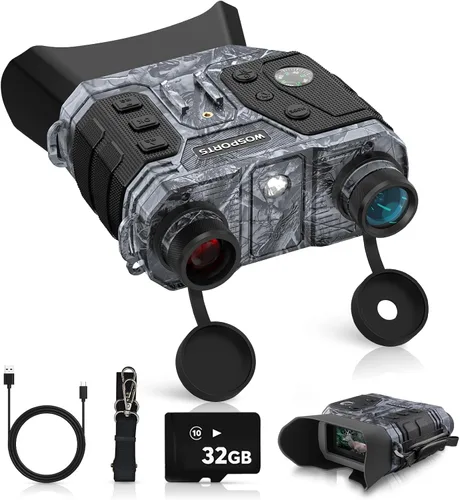 Vista 9 de WOSPORTS Gafas de visión nocturna 4K con foto de 48 MP, visión a todo color de 3280 pies, distancia IR de 1300 pies, pantalla HD de 3 pulgadas, zoom