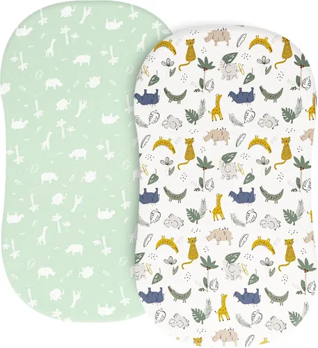 Vista 29 de PHF Juego de sábanas de moisés suave, paquete de 2 sábanas sedosas, cómodas y transpirables para bebés niños y niñas, ajuste universal para la Castle
