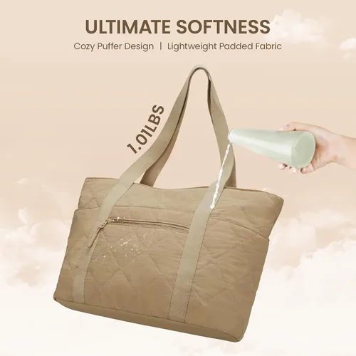 Vista 3 de befen Bolsa de mano para computadora portátil para mujer, bolsa de viaje para enfermera, bolsas acolchadas acolchadas, bolsa de playa ligera e