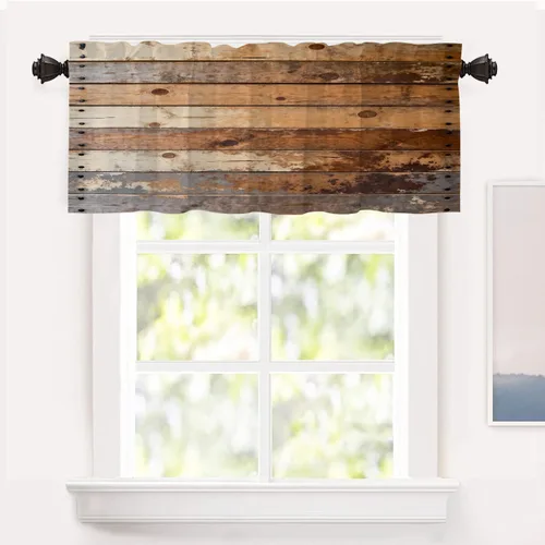 Vista 55 de Shrahala Floral Abstract Design Blackout Curtain Tiers, Minimalist Flower Illustration Kitchen Valance Light Blocking Tier Drapes with Rod Pocket, 2