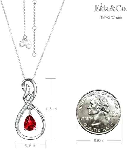 Vista 3 de ELDA & CO. Regalos de cumpleaños, collar infinito de plata de ley 925 con piedras natales de octubre y noviembre, turmalina rosa, citrino, regalos