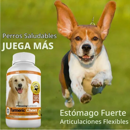 Vista 4 de Antioxidante de Cúrcuma para los perros, elimina la inflamación del dolor articular, 120 masticables