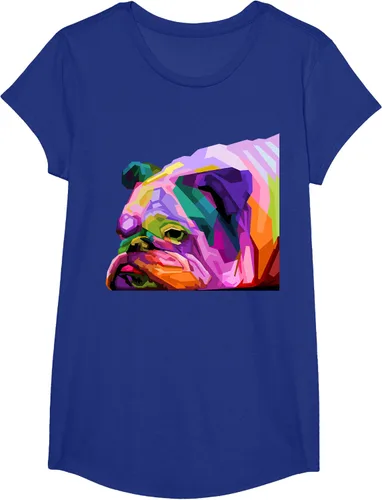 Vista 71 de Camiseta de retrato pop artístico de bulldog británico inglés para dueños de perros, Negro, S