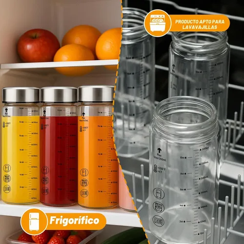 Vista 8 de Luxfuel Botellas de jugo de vidrio de 12 onzas con tapas, paquete de 4