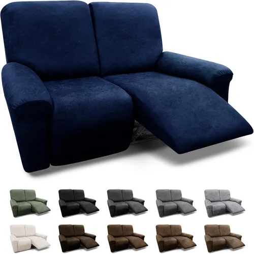 Vista 112 de Fundas para Sillón de 2 Piezas con Cojín en T, Fundas de Aspecto de Cuero para Sofá, Fundas para Sillas, Protector de Muebles Elástico, Funda