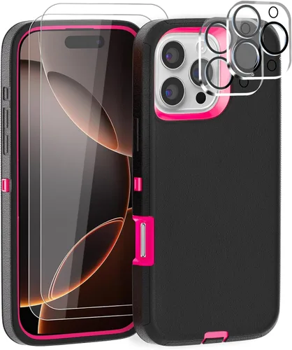 Vista 14 de Funda para iPhone 13 Funda 6.1" con Soporte Plegable y Clip para Cinturón con 2 Protectores de Pantalla + 2 Protectores de Lente de Cámara, Cubierta