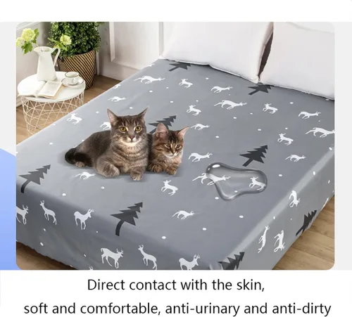 Vista 7 de SIELUNO Sábanas planas impermeables ligeras, protector de colchón, fundas protectoras de muebles para cama de tamaño matrimonial B-90.6 x 98.4 in
