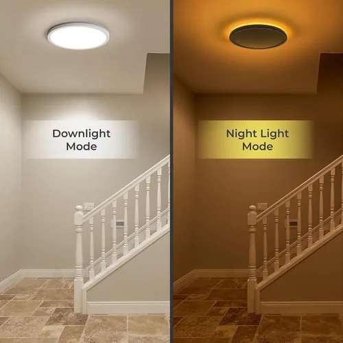 Vista 3 de Matane Lámpara de techo empotrada con control remoto, luz nocturna de 8.7 pulgadas, 18 W, 3000 K-6500 K, ajustable, luces LED de bajo perfil