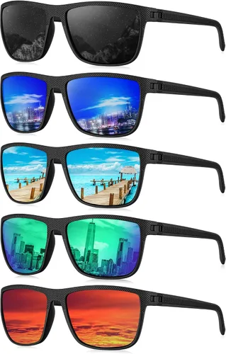 Vista 9 de KALIYADI Gafas de sol polarizadas para hombre, gafas de sol clásicas para conducir, pescar, golf con protección UV400