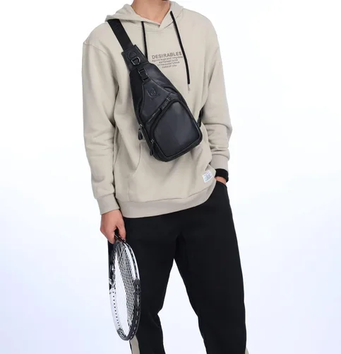 Vista 7 de BULLCAPTAIN Bolso bandolera de cuero genuino para hombre, estilo casual, multiusos, mochila de hombro, mochila de viaje para senderismo