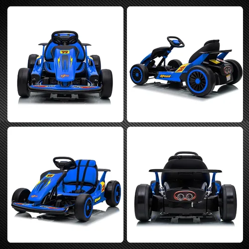 Vista 9 de Go-Kart eléctrico de deriva para niños de 6 a 12 años, motor de 400 W de Azul