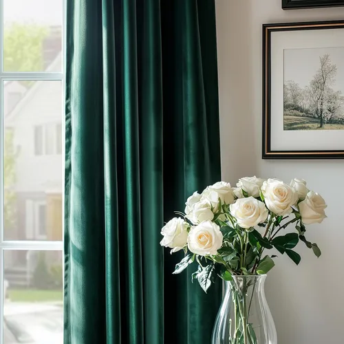Vista 4 de jinchan Cortinas opacas de terciopelo para sala de estar, cortinas de lujo con aislamiento térmico para dormitorio, 120 pulgadas de largo, cortinas