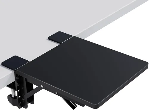 Vista 18 de BONTEC Ergonomic Desk Extender Tray, 9.5"x9.1" Wrist Rest Shelf Negro