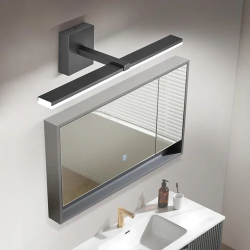 Vista 54 de Luz de tocador de baño negra de 32 pulgadas, LED moderna, 3CCT, regulable, 24 W, luminarias de baño sobre espejo 3000 K/4500 K/6000 K, 3