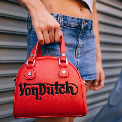 Vista 8 de Von Dutch Bolso de boliche para mujer, elegante bolso de mano con correa ajustable, interior espacioso