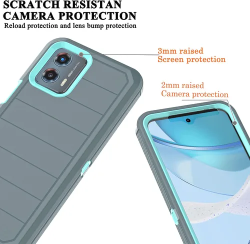Vista 4 de Funda para Moto G 5G 2023 (sin protector de pantalla) con funda duradera de 3 capas a prueba de caídas, a prueba de golpes, funda de goma sólida