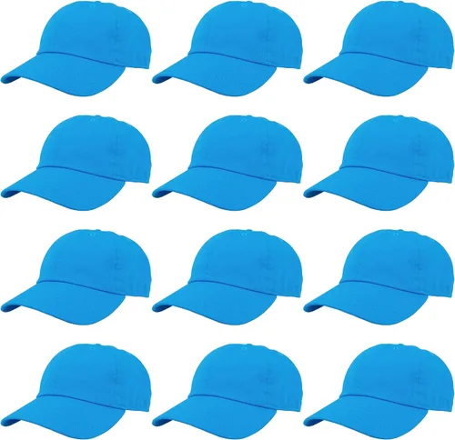 Vista 146 de Gelante Gorras de béisbol 100% algodón liso en blanco tamaño ajustable al por mayor a granel de 12