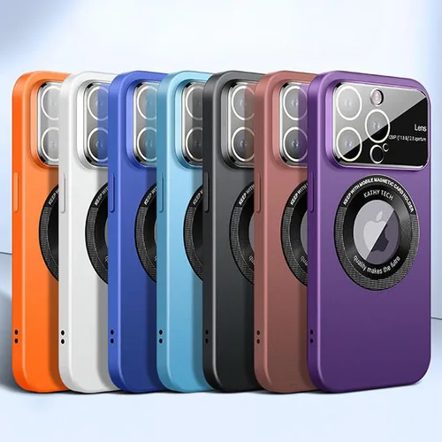 Vista 7 de SKYLMW Funda para iPhone 11 de 6.1 pulgadas 2019, diseño de ventana grande, PC duro integrado de lujo protector de lente de cámara de protección