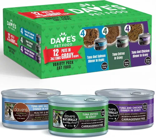 Vista 9 de Dave's Pet Food Grain Free Wet Cat Food (Minced Chicken in Gravy), Naturally Healthy Canned, Added Vitamins & Minerals, Wheat, Gluten & GMO-Free