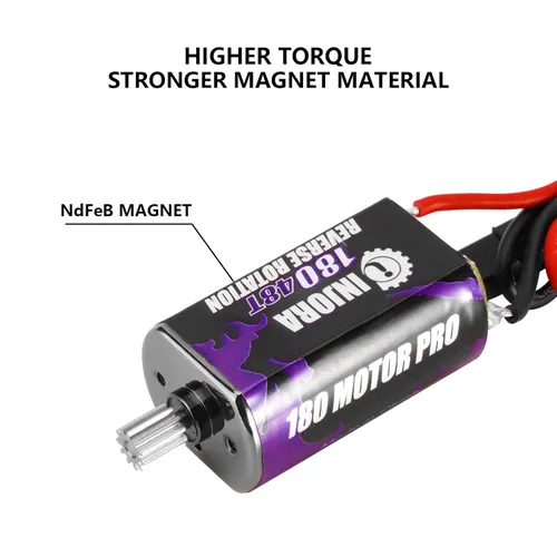 Vista 3 de INJORA 180 PRO 48T - Motor cepillado púrpura con piñón de acero para TRX4M