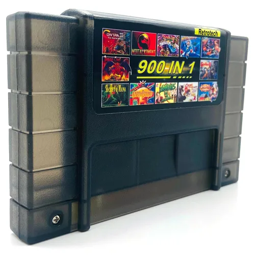 Vista 2 de Retrotech 900 In 1 Multi-game Game Cartridge For SNES 16-Bit Game Console - Black Transparent