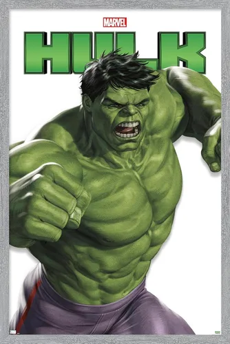 Vista 16 de Trends International Marvel Comics Hulk Feature Series - Póster de pared, 22.4 pulgadas de largo x 14.7 pulgadas, versión enmarcada de madera