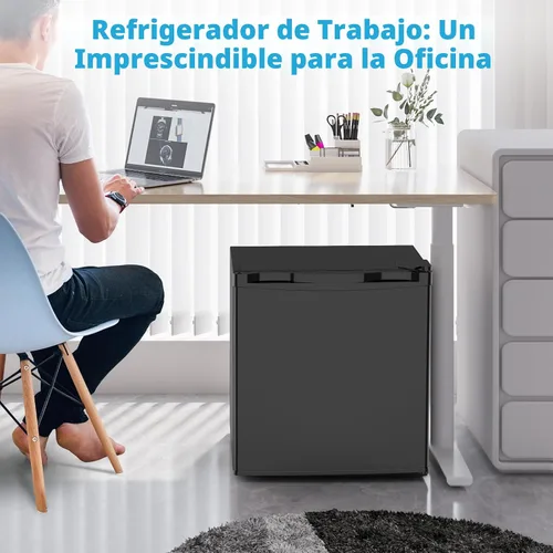 Vista 6 de Electactic - Mini refrigerador de 1.6 pies cúbicos, refrigerador compacto de una sola puerta reversible, termostato ajustable, ultra silencioso Negro
