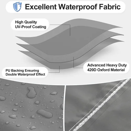 Vista 3 de OutdoorLines Funda impermeable para sofá de 4 plazas para patio al aire libre, resistente a los rayos UV, resistente a la intemperie, resistente Gris