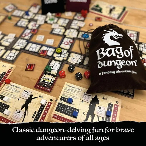 Vista 5 de Bag of Dungeon–Juego de Mesa de Aventura Fantástica para Familias y Fanáticos de RPG 1–4 Jugadores, Edades 7+ Explorador de Mazmorras Clásico