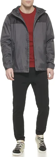 Vista 3 de Tommy Hilfiger Chaqueta ligera y transpirable impermeable con capucha para hombre