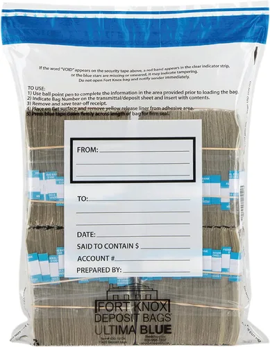 Vista 2 de BankSupplies Ultima - Bolsas de depósito transparentes de doble bolsillo azul 9 pulgadas de ancho x 12 pulgadas de alto Paquete de 500
