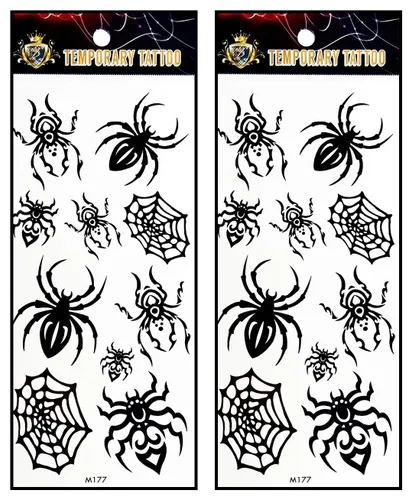 Vista 22 de Tatuajes 2 hojas azul rosa serpiente dragón calavera ala temporal tatuajes arte corporal pegatinas falsas impermeables extraíbles