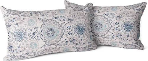 Vista 28 de Snycler Fundas de Almohada Decorativas Bohemias 16x16 pulgadas Juego de 2 Patrón de Alfombra Bohemia de Doble Cara Algodón Suave Funda de Cojín