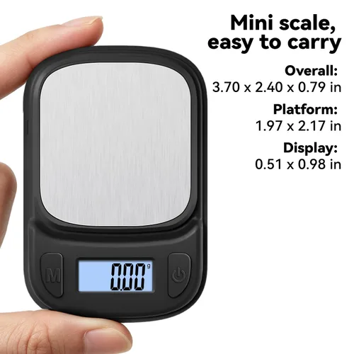 Vista 2 de Fuzion Digital Pocket Gram Scale 500g x 0.01g, Mini Jewelry Scale ASTRO-500